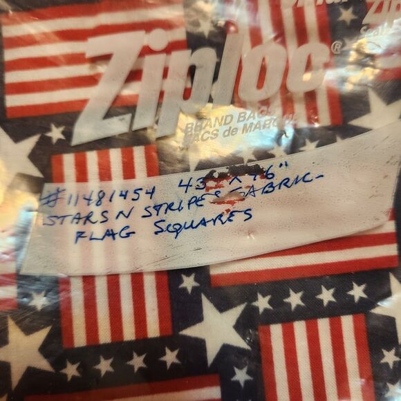 Stars and Stripes American Flag Fabric Cotton 43x46 over 1 yard - Picture 2 of 4